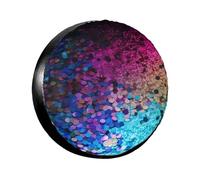 Spare Tire Cover Weatherproof Wheel Tire Covers Glitter Sequin Spot Wheel Protectors Waterproof Dust-Proof Tire Protector Camper Tire Covers Universal Fit for Car SUV Truck 17 inch