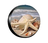 Spare Tire Cover Weatherproof Wheel Tire Covers Large Seashell Starfish Wheel Protectors Waterproof Dust-Proof Tire Protector Camper Tire Covers Universal Fit for Car SUV Truck 14 inch