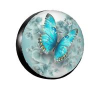 Spare Tire Cover Weatherproof Wheel Tire Covers Light Blue Butterfly Wheel Protectors Waterproof Dust-Proof Tire Protector Camper Tire Covers Universal Fit for Car SUV Truck 16 inch