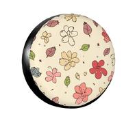Spare Tire Cover Weatherproof Wheel Tire Covers Lovely Flower Patterns Wheel Protectors Waterproof Dust-Proof Tire Protector Camper Tire Covers Universal Fit for Car SUV Truck 14 inch