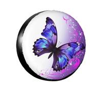 Spare Tire Cover Weatherproof Wheel Tire Covers Purple Butterfly Wheel Protectors Waterproof Dust-Proof Tire Protector Camper Tire Covers Universal Fit for Car SUV Truck 16 inch