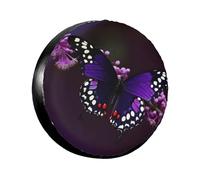 Spare Tire Cover Weatherproof Wheel Tire Covers Purple Plum Butterfly Wheel Protectors Waterproof Dust-Proof Tire Protector Camper Tire Covers Universal Fit for Car SUV Truck 15 inch