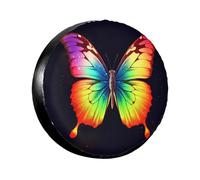 Spare Tire Cover Weatherproof Wheel Tire Covers Rainbow Butterfly Wheel Protectors Waterproof Dust-Proof Tire Protector Camper Tire Covers Universal Fit for Car SUV Truck 15 inch
