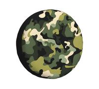 Spare Tire Cover Wheel Tire Covers, Green Camouflage In Abstract Hunter Theme, Waterproof Dust-Proof Tire Covers Protector Universal Fit for Trailer RV SUV Truck Camper 16inch
