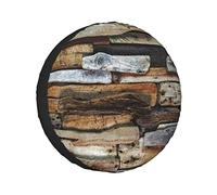 Spare Tire Cover Wooden Theme Driftwood And Knotty Planks In The Vintage Style Wheel Protectors Weatherproof Wheel Covers Universal Fit for Trailer RV SUV Truck Camper Travel Accessories 14 inch