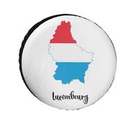 Spare Tire Covers Novelty Luxembourg Map Flag Printed Design Personalised Waterproof Universal Wheel Tire Protectors Fits Tire For Trailer Rv Suv And Many Vehicle, 14 inch