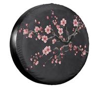Spare Tire Wheel Cover Tough Wheel Covers Japanese Cherry Flower Tree Sun Protection Tyre Cover For Trailer Truck Cars 14 inch