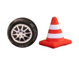 Spare Tyre Cushion - Huggable Black Rubber Design, 45cm Novelty Throw, Back Support Pad | Car Tire Plush, Funny Seat Travel Car Interior Nap Accessory For Mechanics Drivers Racing Enthusiast Men