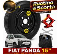 Spare Wheel 15" For Fiat Panda 4-Lug With Jack Key Case DOT 2025