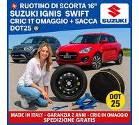 Spare Wheel 16" Suzuki Ignis Swift 4-Lug Cric Key & Storage Bag R16 DOT 25