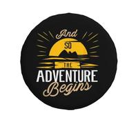 Spare Wheel Cover And So The Adventure Begins Tire Covers Weatherproof Universal Wheel Protectors for Travel Rv SUV Trailer 14" 15" 16" 17" WC43