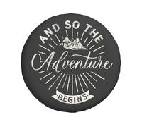 Spare Wheel Cover And So The Adventure Begins Tire Covers Weatherproof Universal Wheel Protectors for Travel Trailer Rv SUV 14" 15" 16" 17" WC03