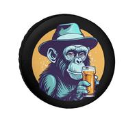 Spare Wheel Cover Animal Monkey Chimpanzee Drinking Protective Spare Tyre Covers Dustproof Tires Protectors For Truck Suv Motorhome 16 inch