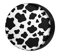 Spare Wheel Cover Animal White Cow Wheel Protectors Vintage Spare Tire Protector Dustproof Tire Covers For Car Most Vehicles Camper 16inch