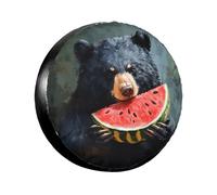 Spare Wheel Cover Bear Eating Watermelon Auto Tyre Covers Dustproof Tire Covers Durable Spare Tire Protector For Car Travel Most Vehicles 16inch