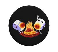 Spare Wheel Cover Campfire Marshmallow Tire Covers 14" 15" 16" 17" WC22 | Universal Wheel Protectors for Travel SUV Rv Trailer