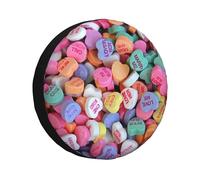 Spare Wheel Cover Candy Hearts Auto Tyre Covers Durable Spare Tire Protector Vintage Tire Covers For Most Vehicles Travel Camper 17inch