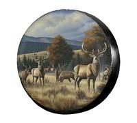 Spare Wheel Cover Elk In Snow Wheel Protectors Dustproof Tire Covers Durable Spare Tire Protector For Camper Most Vehicles Car 16inch