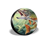 Spare Wheel Cover, Fishing Spare Tire Cover Back Off Wheel Covers for Jeep Trailer RV SUV Truck Travel Trailer 14" 15" 16" 17"