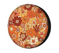 Spare Wheel Cover Flower Power Tire Covers Weatherproof Auto Tyre Covers Vintage Wheel Protectors For Camper Most Vehicles Car 17inch