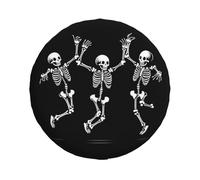 Spare Wheel Cover Funny Skeleton Tire Covers Weatherproof Universal Wheel Protectors for Travel Trailer Rv SUV 14" 15" 16" 17" WC183