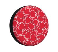 Spare Wheel Cover Hearts Print Auto Tyre Covers Durable Wheel Protectors Vintage Tire Covers For Travel Car Camper 17inch