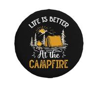 Spare Wheel Cover Life Is Better At The Campfire Tire Covers Weatherproof Universal Wheel Protectors for Travel Rv SUV Trailer 14" 15" 16" 17" WC67