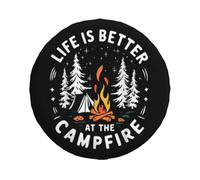 Spare Wheel Cover Life Is Better At The Campfire Tire Covers Weatherproof Universal Wheel Protectors for SUV Trailer Rv Travel 16inch WC67