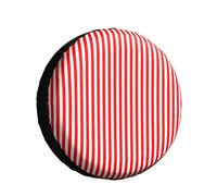 Spare Wheel Cover Red White Vertical Stripe Spare Tire Protector Dustproof Wheel Protectors Vintage Auto Tyre Covers For Camper Travel Most Vehicles 16inch