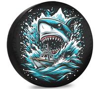 Spare Wheel Cover Shark Angry Wheel Protectors Durable Spare Tire Protector Vintage Tire Covers For Travel Car Most Vehicles 17inch