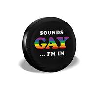 Spare Wheel Cover, Sounds Gay I'm in Classic Spare Tire Cover for Jeep SUV RVs Universal Fit 14-17 in