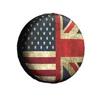 Spare Wheel Cover Usa British Flag Auto Tyre Covers Vintage Wheel Protectors Durable Spare Tire Protector For Camper Car Travel 16inch