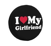 Spare Wheel Covers I Love My Girlfriend Replacement Tyre Cover Dust-Proof Large Tyre Storage Bag, For Camper, Many Vehicle, Truck, 16in