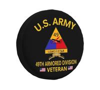 Spare Wheel Covers Us 49Th Armored Division Veteran Back Tyre Tire Cover Printed Durable Tyre Wheelcover, For Suv, Car, Truck, 17in