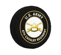 Spare Wheel Covers Us 8Th Cavalry Regiment Spare Tyre Cover Universal Dust-Proof Soft Case Covers, For Suv, Travel Trailer, Car, 17in