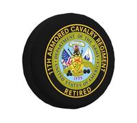 Spare Wheel Covers Us Retired 11Th Armored Cavalry Regiment Back Tyre Tire Cover Outdoor Potable Soft Case Covers, For Travel Trailer, Truck, Suv, 15in