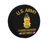 Spare Wheel Covers Us Retired 11Th Armored Cavalry Regiment Back Tyre Tire Cover Printed Compatible Soft Case Covers, For Many Vehicle, Truck, Car, 14in