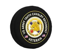 Spare Wheel Covers Us Veteran 104Th Cavalry Regiment Car Tire Cover Universal Dust-Proof Soft Case Covers, For Camper, Many Vehicle, Truck, 15in