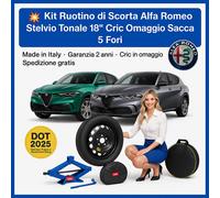 Spare Wheel Kit Alfa Romeo Stelvio 18” Free Jack 5 Holes DOT2025