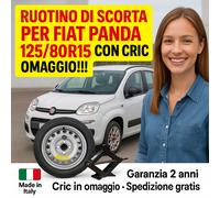 Fiat Panda Spare Wheel Kit 15” 4 Holes Free Jack DOT2025