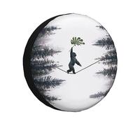 Spare Wheel Tire Cover Waterproof Dust-Proof Uv-Proof Tires Covers Gorilla With Acrobatic Tricks Wheel Tire Protector For Rv Travel Trailer Camper Truck Suv Motorhome Camper(17 inch)