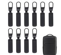 Spare Zipper Pull 10 Piece Zipper Pull Replacement Easy to Install Zip Puller Replacement Removable Metal Zipper Pull Metal Zipper Pull for Purse Suitcase Luggage Clothe Jeans Pants Coat (Black)