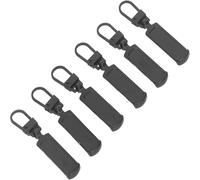 Spare Zipper Pull, 6 Piece Metal Zipper Pull, Removable Metal Zipper Pull Tabs, Zipper Pulls Replacement, for Purse, Clothes, Jeans, Suitcase, Luggage, Black