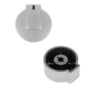 sparefixd Suitable for Compatible with ZANUSSI Gas Hob Control Knob Silver INOX Stainless Steel