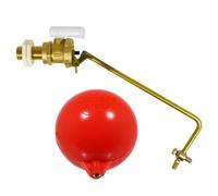 Spares2Go 1/2" Part 2 Valve Low Pressure Side Entry Toilet Cistern Ballcock + 4 1/2" Ball Float Kit