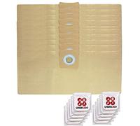 SPARES2GO 10 x Dust Bags for Titan 16L 20L 30L 40L Vacuum Cleaner + Freshener Tabs