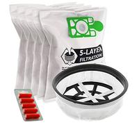 SPARES2GO 11" Tritex Type Filter + 5 x Cloth Dust Bags + Fresheners for Numatic Cordless Henry HVB160 Hetty HEB160 Vacuum Cleaner