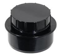110mm Screwed Access Cap Ring Seal Soil System Vent Pipe Push Fit Plug (Black)