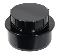 SPARES2GO 110mm Screwed Access Cap Ring Seal Soil System Vent Pipe Push Fit Plug (Black)
