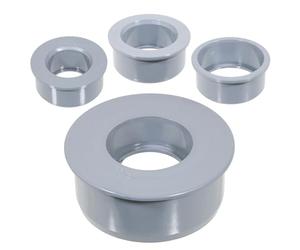 SPARES2GO 110mm Soil Pipe Reducer + 32mm 40mm 50mm Boss Adaptor Solvent Weld Push Fit Kit (Grey)